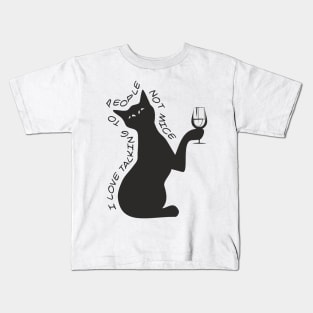 Cat with a glass Kids T-Shirt
